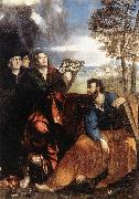 DOSSI, Dosso Sts John and Bartholomew with Donors ds oil painting on canvas